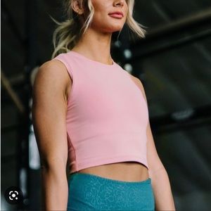 NWT ZYIA Muted Pink Hi-Neck Stronger Tank Size S